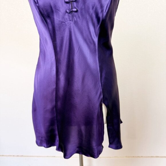 Victorias Secret 80s Purple Vintage Gold Label Silk Slip Mini Size Small - Picture 3 of 7